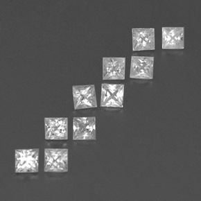 1.41 ct White Sapphire Stone, Natural Sapphire in Princess-Cut Shape for Sale