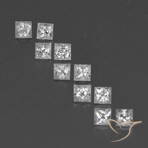 1.41 ct Loose White Sapphire, 2.8 x 2.7 mm Princess Cut From Madagascar, Photo A