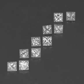 1.35 ctw White Sapphire Stones, Natural Sapphire in Princess-Cut Shape for Sale