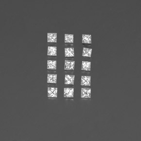 Weiß Saphir Edelstein - 0.1ct Prinzess-Schliff (ID: 349929)