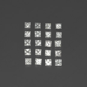 Blanco Zafiro Gema - 0.1ct Corte Princesa (ID: 349931)