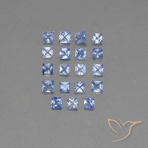 Azul pastel Zafiro Gema - 0.1ct Corte Princesa (ID: 349945)