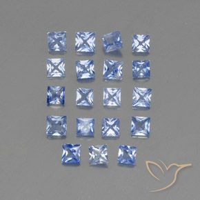 2.65 ctw Blue Sapphire Stones, Natural Sapphire in Princess-Cut Shape for Sale