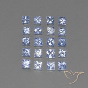 2.39 ctw Blue Sapphire Stones, Natural Sapphire in Princess-Cut Shape for Sale