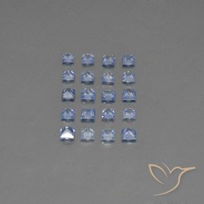 Sapphire Gemstones in 2.5 x 2.4 mm Size for Sale, Sapphire Stones in Pastel Blue Color