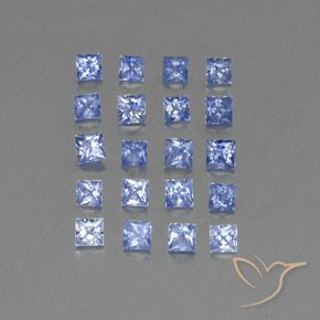 2.17 ctw Blue Sapphire Stones, Natural Sapphire in Princess-Cut Shape for Sale