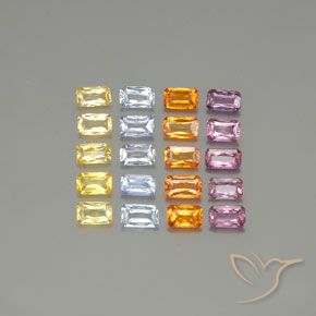 Multicolore Zaffiro Gem - 0.3ct Ottagono / taglio a forbice (ID: 349977)