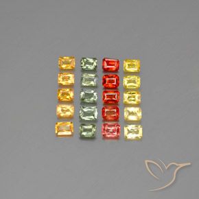 Multicolor Sapphire Gem - 0.3ct Octagon / Scissor Cut (ID: 349983)