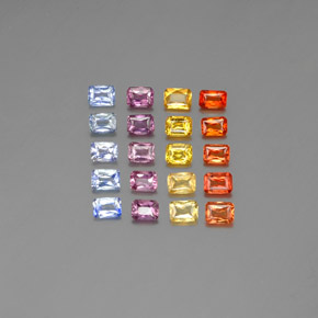 Multicolor Zafiro Gema - 0.3ct Corte Octágon / Forma de Tijera (ID: 349985)