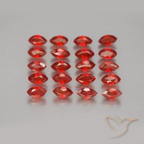 3.75 ctw Red Sapphire Gemstones, Sapphire Gems in Marquise Facet Shape for Sale.
