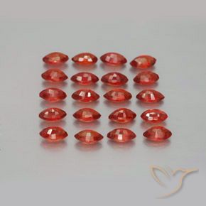 Sapphire Gemstones in 4.6 x 2.5 mm Size for Sale, Sapphire Stones in Medium Red Color