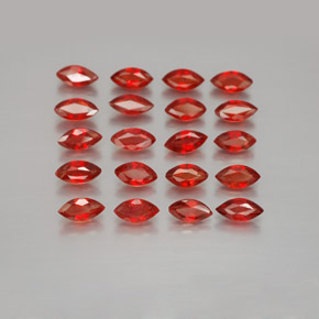 3.23 ctw Orange Sapphire Gemstones, Sapphire Gems in Marquise Facet Shape for Sale.