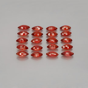 Sapphire Gemstones in 5 x 2.4 mm Size for Sale, Sapphire Stones in Red Orange Color