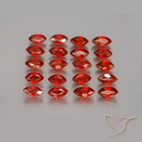 Rojo medio Zafiro Gema - 0.2ct Forma marquesa (ID: 350038)