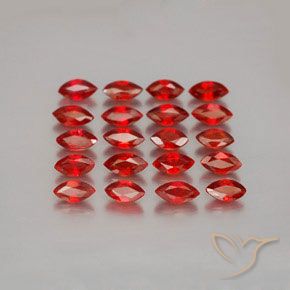 4.26 ctw Red Sapphire Gemstones, Sapphire Gems in Marquise Facet Shape for Sale.