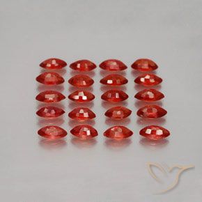 Sapphire Gemstones in 5.1 x 2.5 mm Size for Sale, Sapphire Stones in Dark Red Color