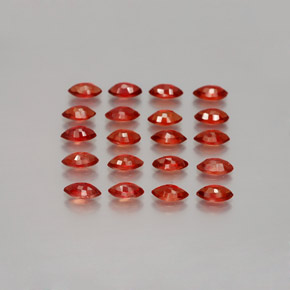 Sapphire Gemstone in 4.1 x 2.2 mm Size for Sale, Sapphire Stone in Red Orange Color