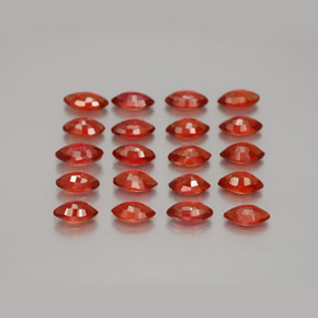 Sapphire Gemstones in 4.6 x 2.4 mm Size for Sale, Sapphire Stones in Deep Red Color