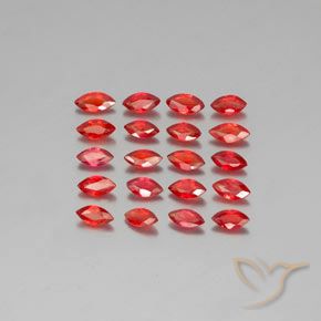 Fire Red Сапфир Камень - 0.2ct Фасетная Маркиза (ID: 350081)