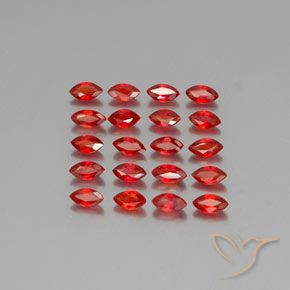 Rojo fuego Zafiro Gema - 0.2ct Forma marquesa (ID: 350082)