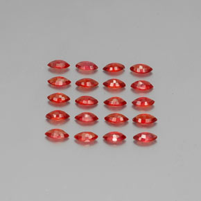 Sapphire Gemstones in 4.6 x 2.4 mm Size for Sale, Sapphire Stones in Fire Red Color