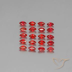 Rojo oscuro Zafiro Gema - 0.1ct Forma marquesa (ID: 350087)