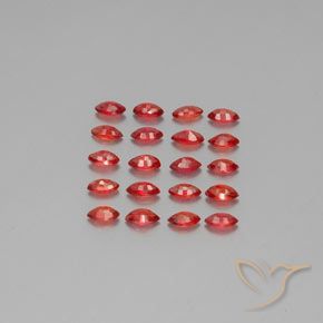 Sapphire Gemstones in 3.8 x 2.2 mm Size for Sale, Sapphire Stones in Dark Red Color