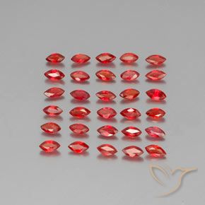 Fire Red Sapphire Gem - 0.1ct Marquise Facet (ID: 350090)