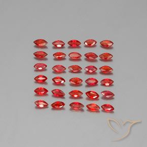 2.64 ctw Red Sapphire Gemstones, Sapphire Gems in Marquise Facet Shape for Sale.
