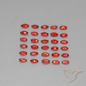 Sapphire Gemstones in 4.2 x 2.1 mm Size for Sale, Sapphire Stones in Fire Red Color