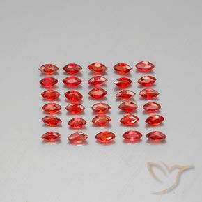 3.54 ctw Red Sapphire Gemstones, Sapphire Gems in Marquise Facet Shape for Sale.