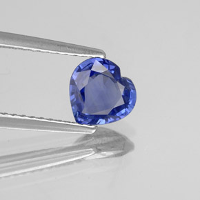1.16 ct Blue Sapphire Stone, Natural Sapphire in Heart Facet Shape for Sale
