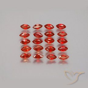 Deep Red Sapphire Gem - 0.1ct Marquise Facet (ID: 350120)