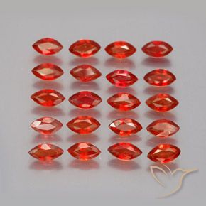 3.28 ctw Red Sapphire Stones, Natural Sapphire in Marquise Facet Shape for Sale