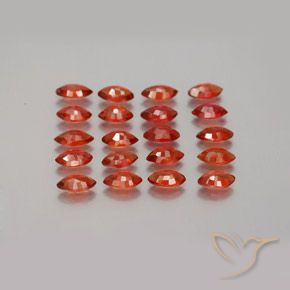Sapphire Gemstones in 4.5 x 2.6 mm Size for Sale, Sapphire Stones in Bright Red Color