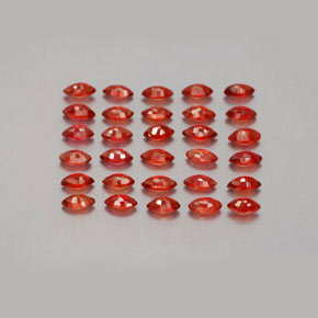 Sapphire Gemstone in 3.6 x 1.9 mm Size for Sale, Sapphire Stone in Red Orange Color