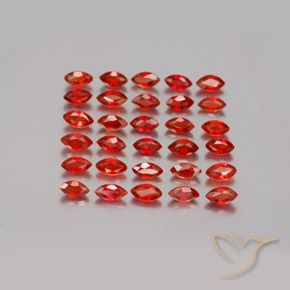 Rojo fuego Zafiro Gema - 0.1ct Forma marquesa (ID: 350124)