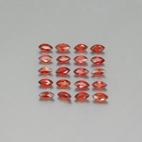 Medium Red Sapphire Gem - 0.1ct Marquise Facet (ID: 350130)