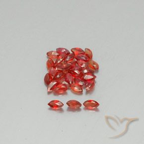 Rojo oscuro Zafiro Gema - 0.1ct Forma marquesa (ID: 350139)