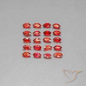 Rojo oscuro Zafiro Gema - 0.1ct Forma marquesa (ID: 350140)