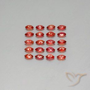 Sapphire Gemstones in 4.3 x 2.5 mm Size for Sale, Sapphire Stones in Deep Red Color