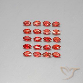 Medium Red Sapphire Gem - 0.2ct Marquise Facet (ID: 350142)