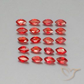 2.92 ctw Red Sapphire Stones, Natural Sapphire in Marquise Facet Shape for Sale