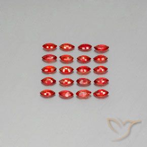 Sapphire Gemstones in 4.4 x 2.5 mm Size for Sale, Sapphire Stones in Deep Red Color
