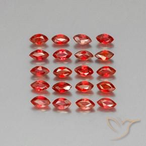 3.45 ctw Red Sapphire Stones, Natural Sapphire in Marquise Facet Shape for Sale