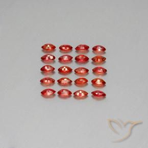 Sapphire Gemstones in 4.5 x 2.5 mm Size for Sale, Sapphire Stones in Deep Red Color