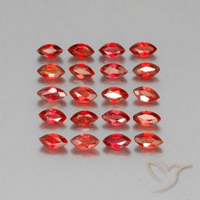 3.48 ctw Red Sapphire Stones, Natural Sapphire in Marquise Facet Shape for Sale