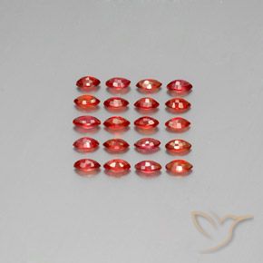 Sapphire Gemstones in 4.3 x 2.5 mm Size for Sale, Sapphire Stones in Deep Red Color