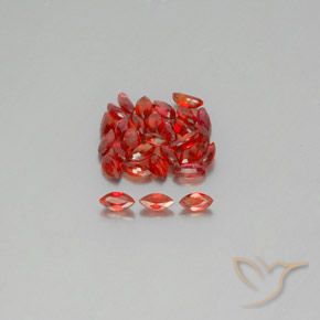 3.74 ctw Red Sapphire Gemstones, Sapphire Gems in Marquise Facet Shape for Sale.