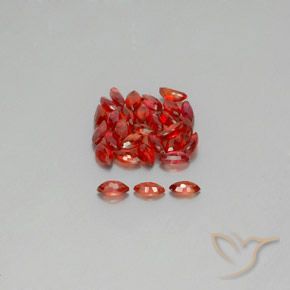 Sapphire Gemstones in 4.1 x 2.1 mm Size for Sale, Sapphire Stones in Fire Red Color